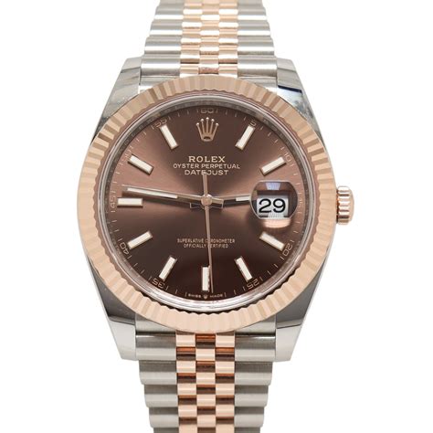 rose gold chocolate rolex datejust